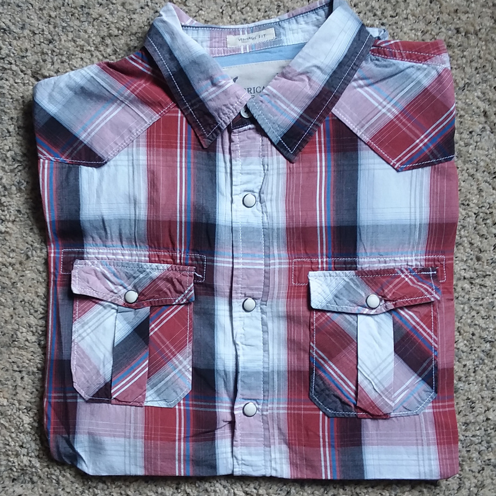 double breasted short sleeve button up